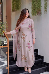 Beautiful chinon fabric long kurti (set of 3)