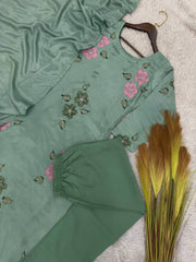 Beautiful chinon fabric long kurti (set of 3)