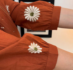 Hand embroidered pintex work kurti (set of 3)