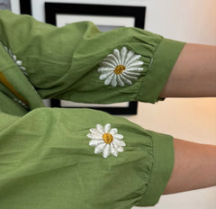 Hand embroidered pintex work kurti (set of 3)