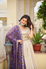 Pure tissue silk lehanga choli set with bandhani georgette dupatta (set of 3)