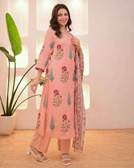 Finest Floral print Kurta (set of 3)