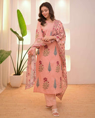 Finest Floral print Kurta (set of 3)