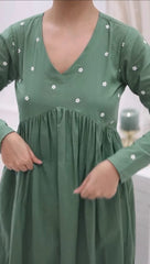 Floral Embroidered Pure Cotton Kurta set