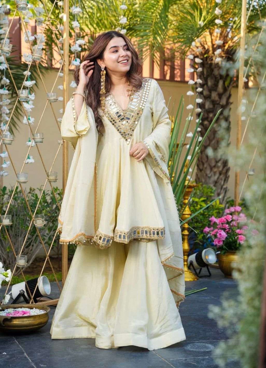 Ivory Sheesh Sharara set