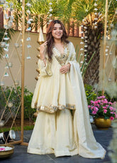 Ivory Sheesh Sharara set