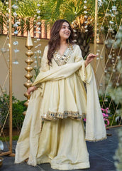 Ivory Sheesh Sharara set