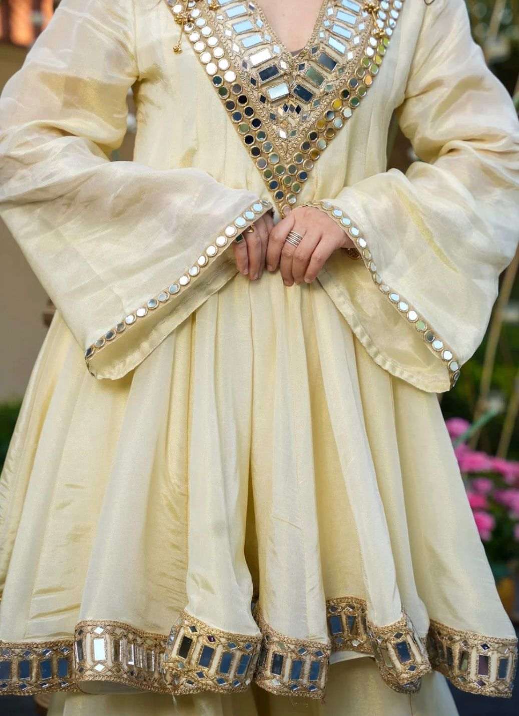 Ivory Sheesh Sharara set