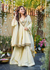 Ivory Sheesh Sharara set