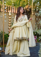 Ivory Sheesh Sharara set