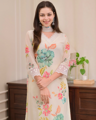 Beautiful digital printed orzanza kurta (set of 3)