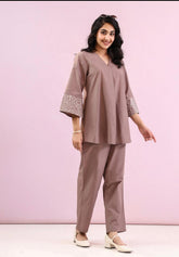 Viona-Artisan Cotton Embroidered Set
