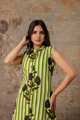 Classy A-line sleeveless cotton co-ord set