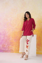 Cotton flex embroidered co-ord set