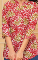 Rayon short kurti floral printed - Eraya