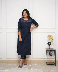 Authentic monochrome kurta set - Eraya