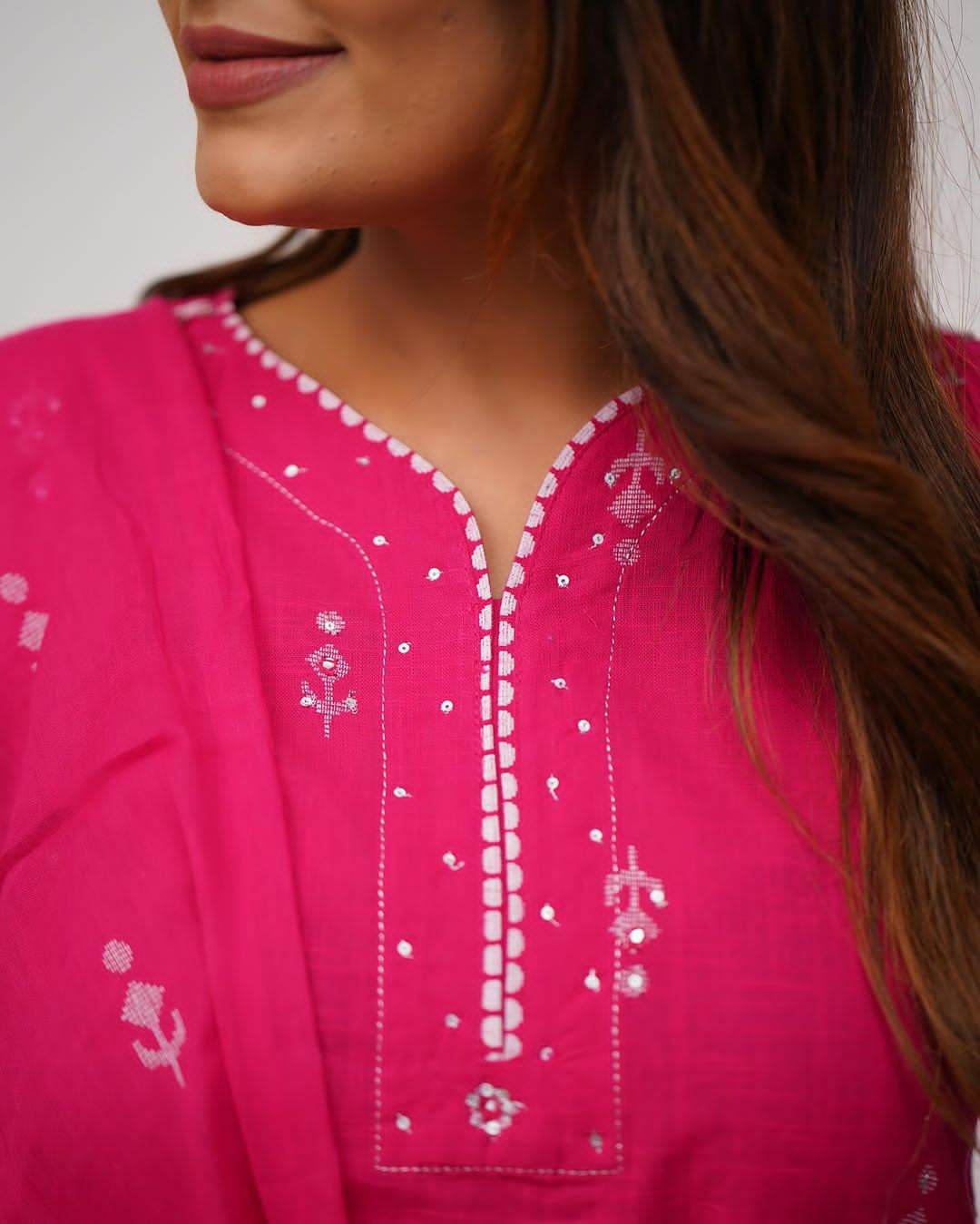 Pure fine cotton fabric kurti set - Eraya