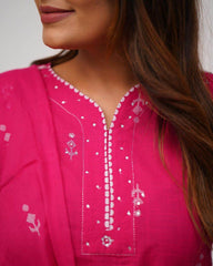 Pure fine cotton fabric kurti set - Eraya