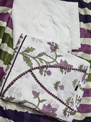 Embroidery yoke aliya cut style with beautiful print and naira cut kurta set - Eraya