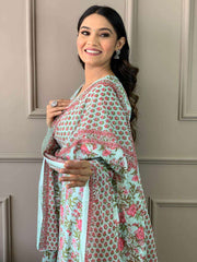 Pure cotton heavy handwork kurti set - Eraya