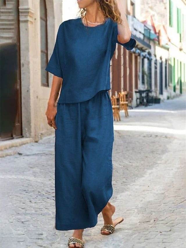 Premium cotton slub fabric top with plazo_5 colour options - Eraya