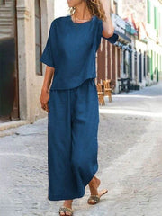 Premium cotton slub fabric top with plazo_5 colour options - Eraya