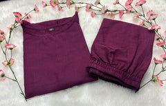 Premium cotton slub fabric top with plazo_5 colour options - Eraya