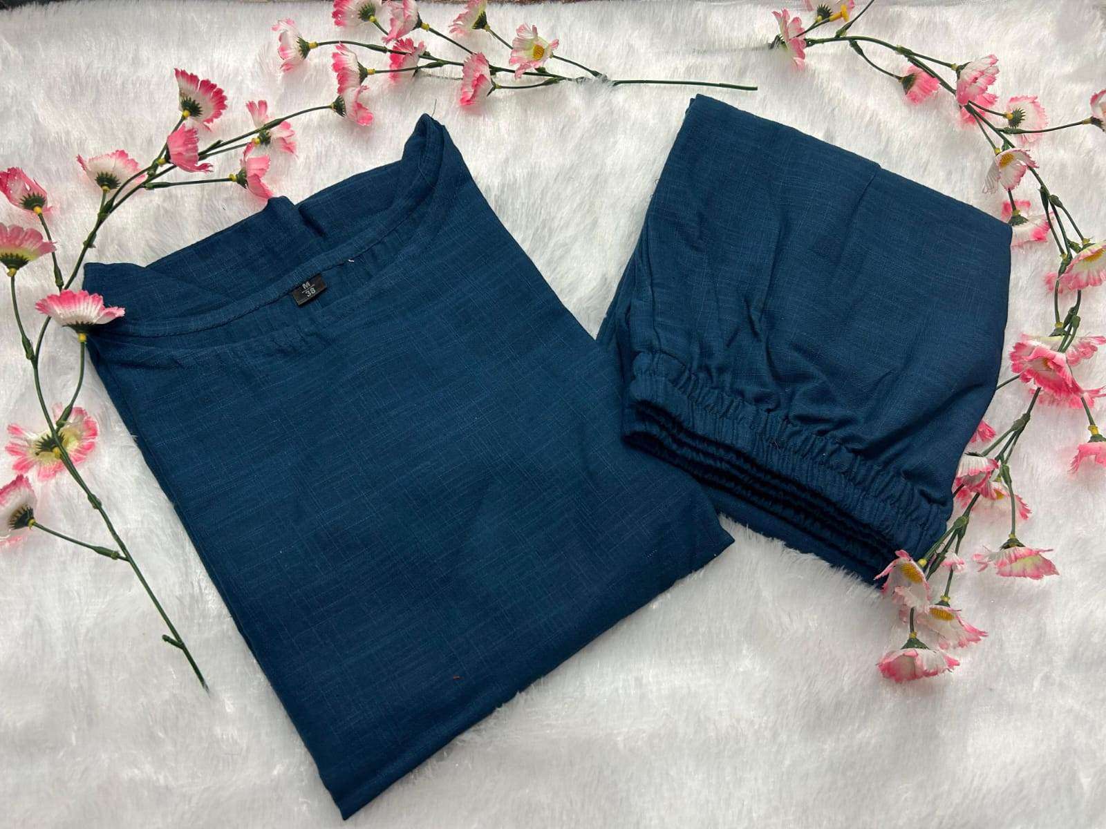 Premium cotton slub fabric top with plazo_5 colour options - Eraya
