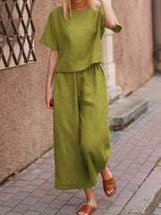 Premium cotton slub fabric top with plazo_5 colour options - Eraya