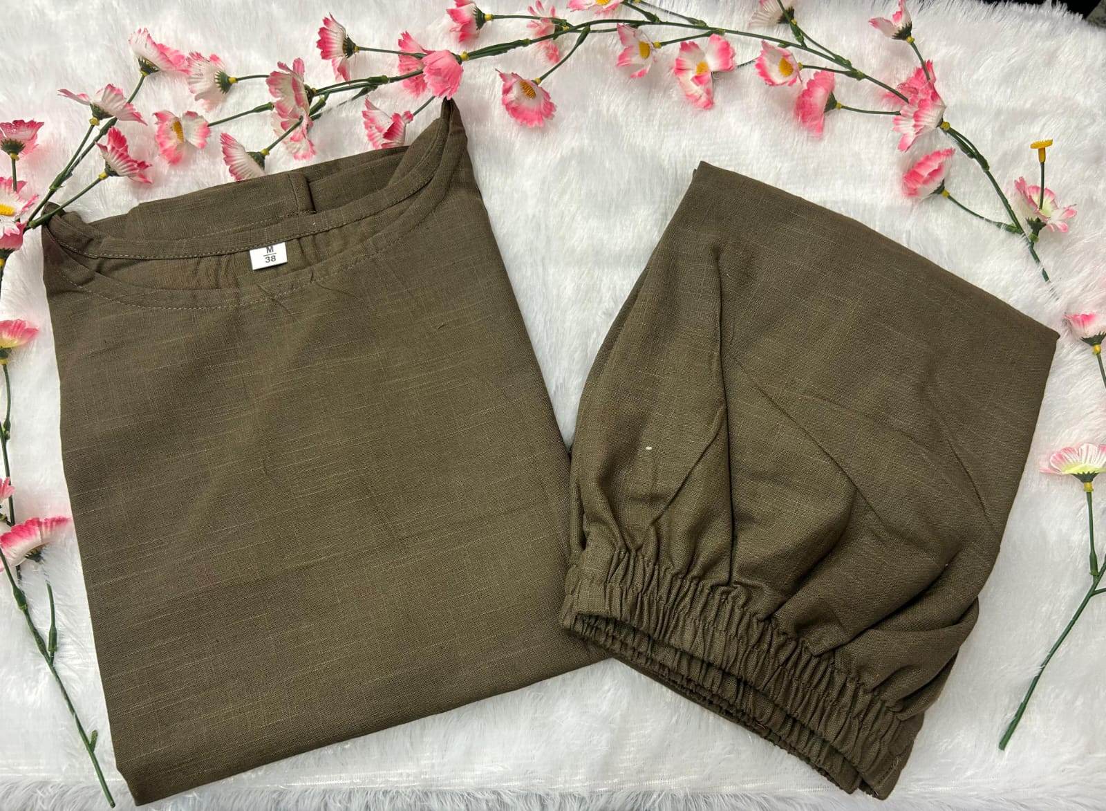 Premium cotton slub fabric top with plazo_5 colour options - Eraya