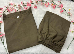 Premium cotton slub fabric top with plazo_5 colour options - Eraya