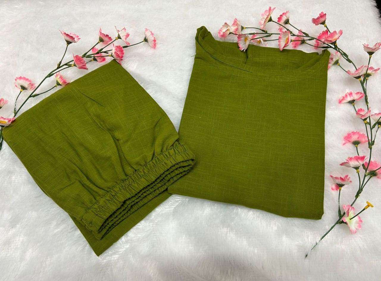 Premium cotton slub fabric top with plazo_5 colour options - Eraya