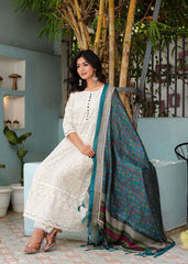 Pure lucknowi chikankari anarkali kurta with chanderi digital print dupatta - Eraya