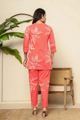 Floral digital printed cotton co-ord set