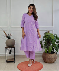 Classy comfortable cotton chikankari kurta set