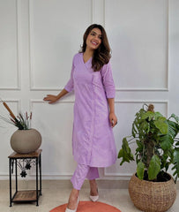 Classy comfortable cotton chikankari kurta set