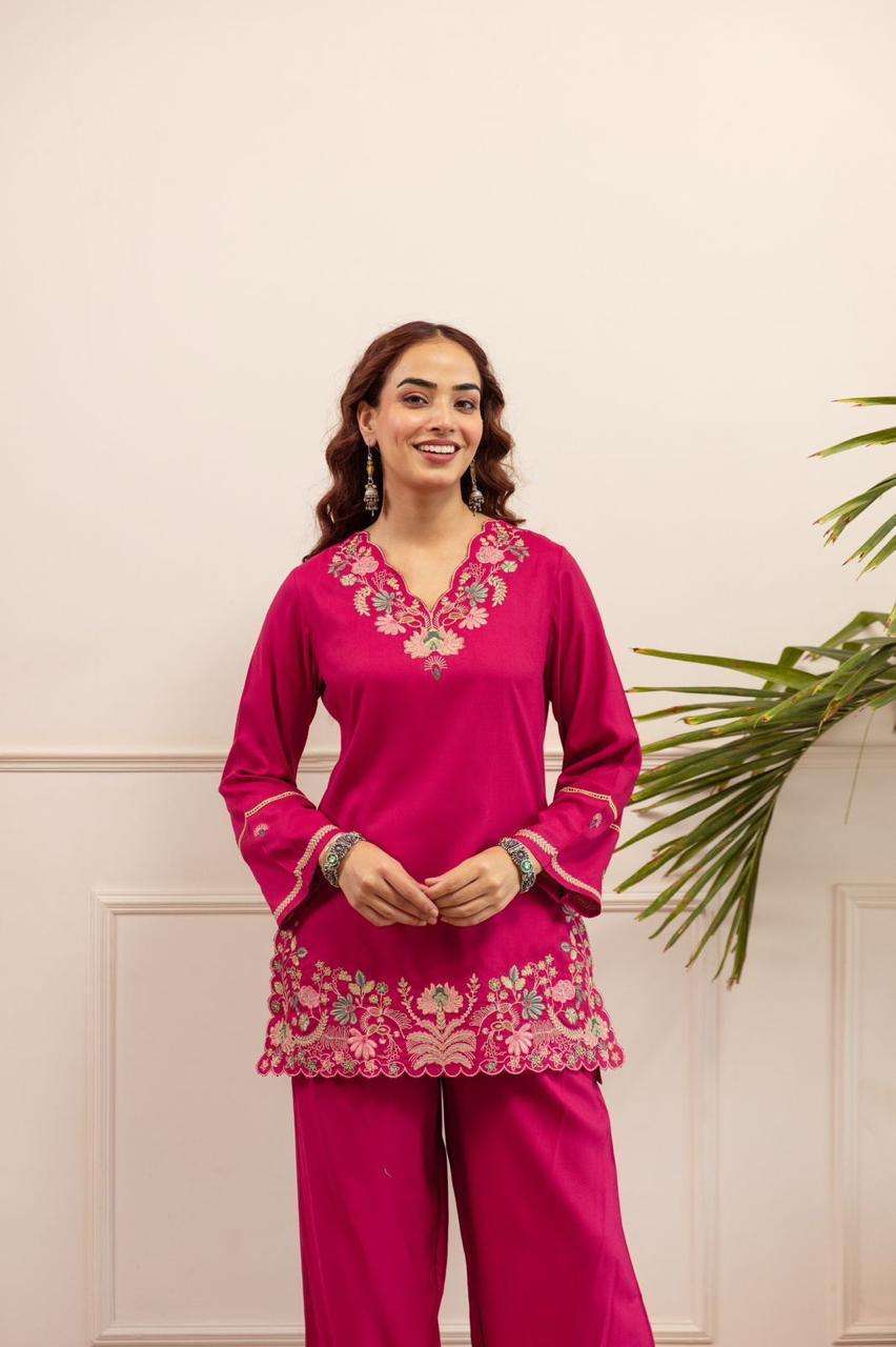Nyra-Premium Cotton Embroidered Co-ord Set Eraya
