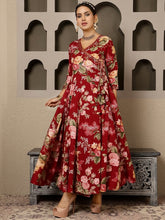 Laal angarkha anarkali kurti (set of 3)