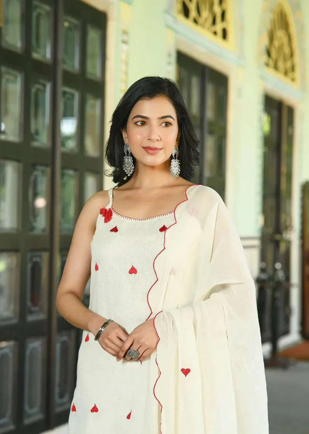 Heartly whispers-cotton cut sleeves kurti (set of 3) Eraya