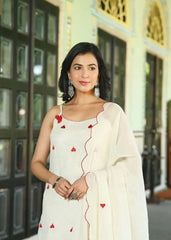 Heartly whispers-cotton cut sleeves kurti (set of 3) Eraya