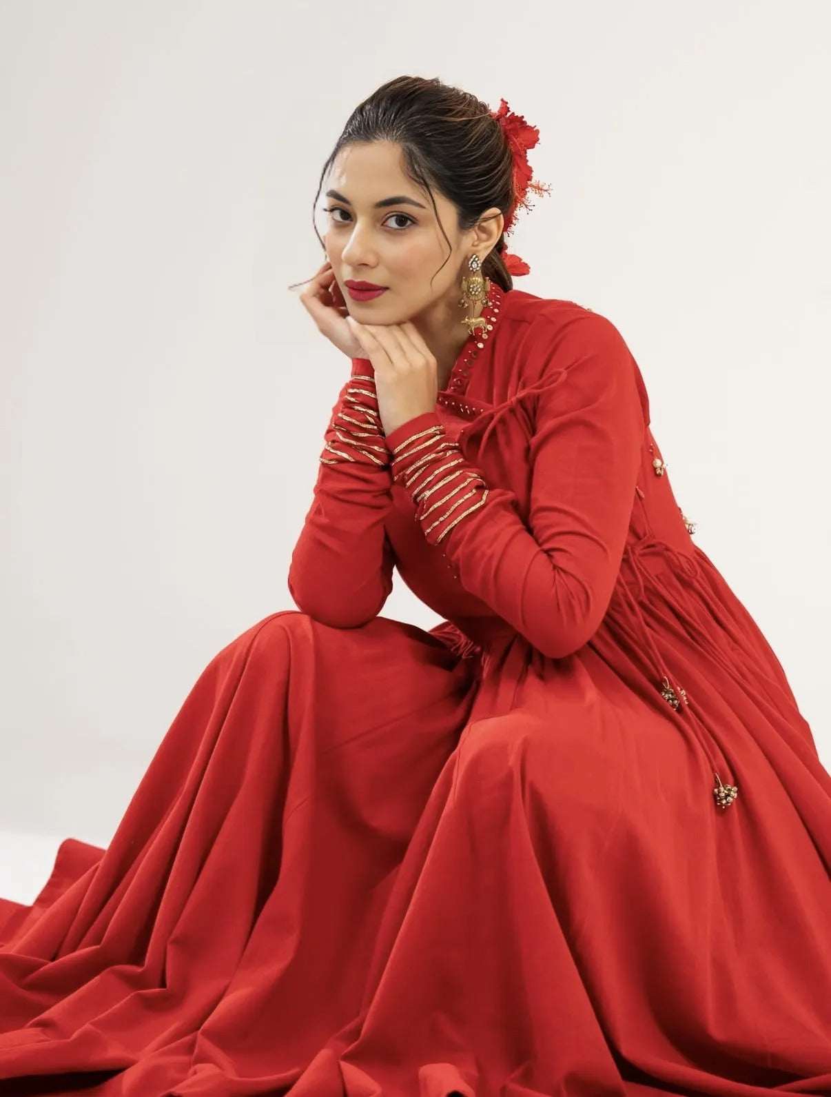 Raas-Gulnaaz cotton anarkali kurti (set of 3)