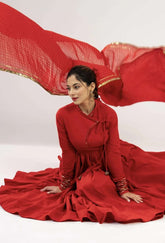 Raas-Gulnaaz cotton anarkali kurti (set of 3)