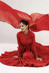 Raas-Gulnaaz cotton anarkali kurti (set of 3)