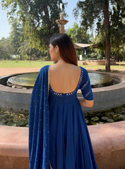 Neel-kamal cotton anarkali (set of 3)