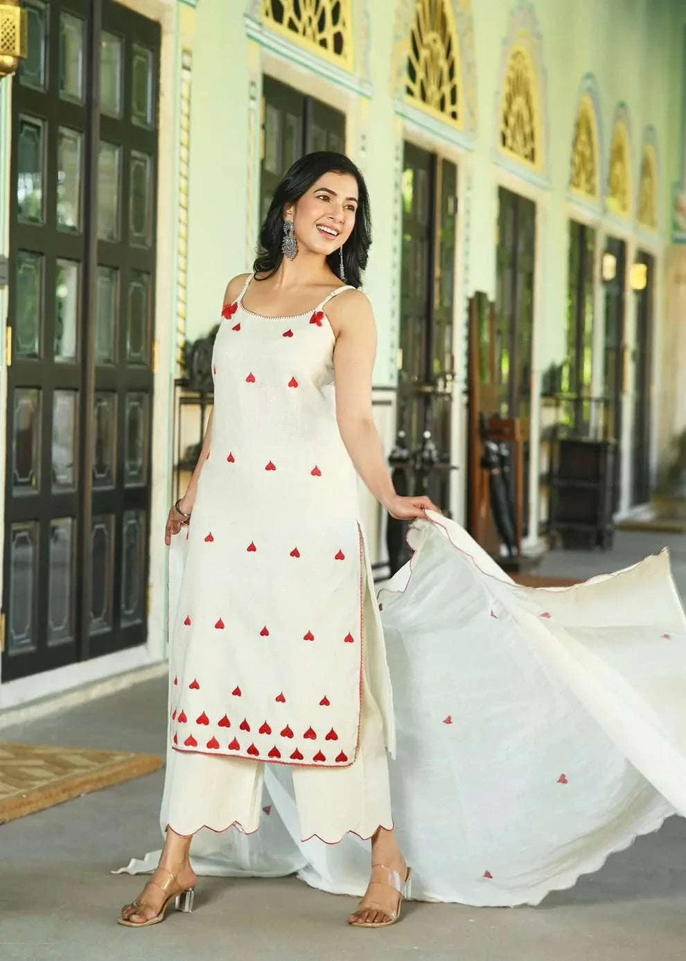 Heartly whispers-cotton cut sleeves kurti (set of 3) Eraya