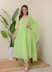 Pure mul cotton A-line three piece suit set - Eraya