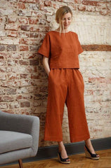 Premium cotton slub fabric top with plazo_5 colour options - Eraya