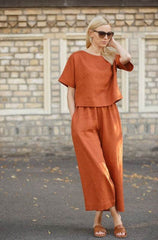 Premium cotton slub fabric top with plazo_5 colour options - Eraya