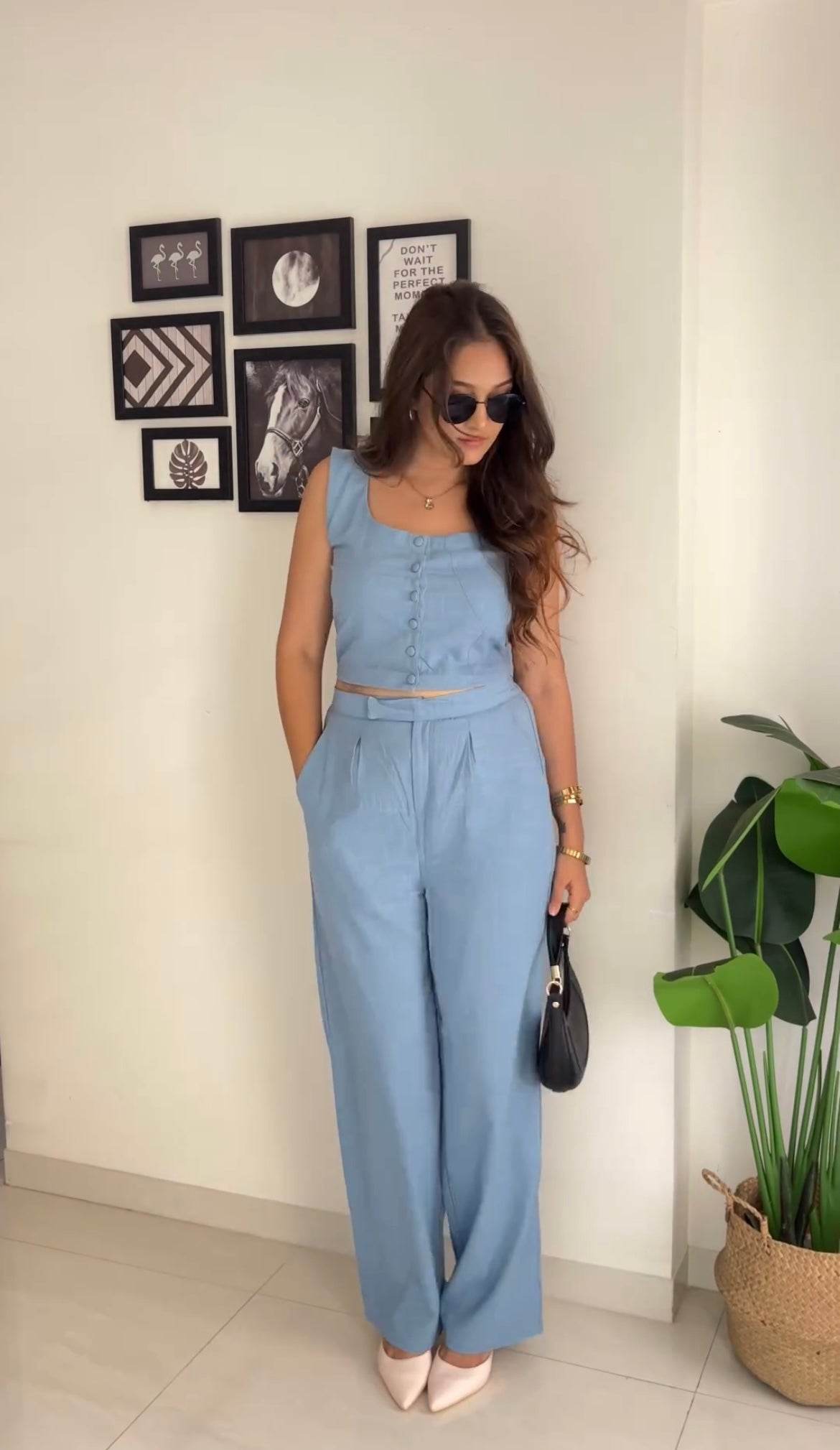 Summer special cotton-slub fabric co-ord set! - Eraya