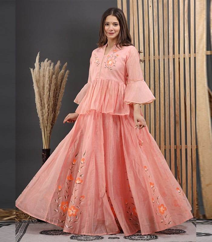 Beautiful chanderi lehenga-dupatta set - Eraya